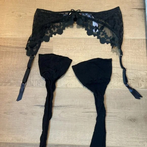 Savage X Fenty | Intimates & Sleepwear | Savage X Fenty Black Garter Belt W  Stockings | Poshmark